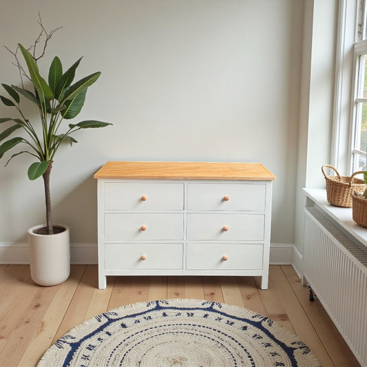 Cómoda de madera con 6 cajones Quilpué 120x40x80