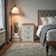 Velador de Madera 3 cajones rústico