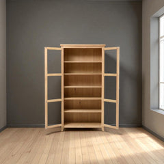 Vitrina Vintage de madera con Vidrios 90x35x190