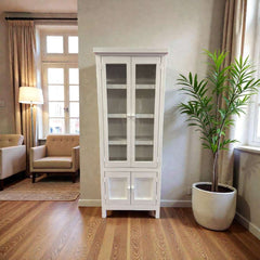 Vitrina de madera Retro S de Arca Muebles, con puertas y cajones, acabado natural, ideal para el salón o el comedor.