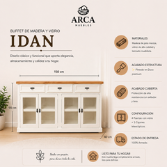 Buffet de madera y vidrio Idan