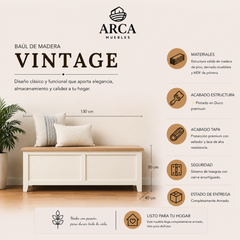 Baúl de madera Vintage