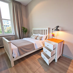 Velador de madera 3 cajones 55x40x70