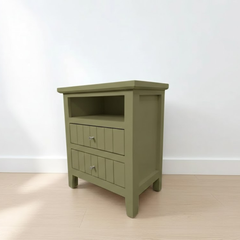 Velador Nordik 2 cajones con rieles telescópicos