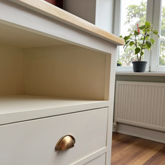 Velador de madera 2 cajones estilo nórdico