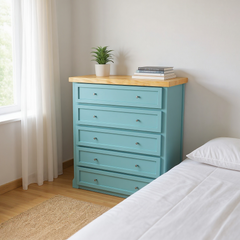 Cómoda de Madera 5 cajones 80x40x100