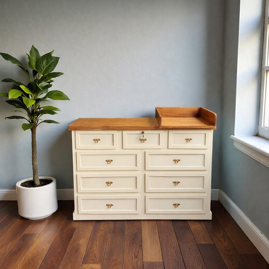 Cómoda de madera 9 cajones y mudador para bebes 👩🍼
