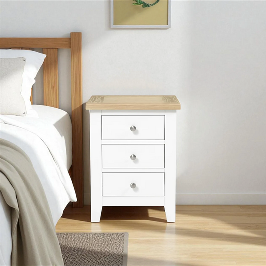 Velador de madera 3 cajones 45x40x60