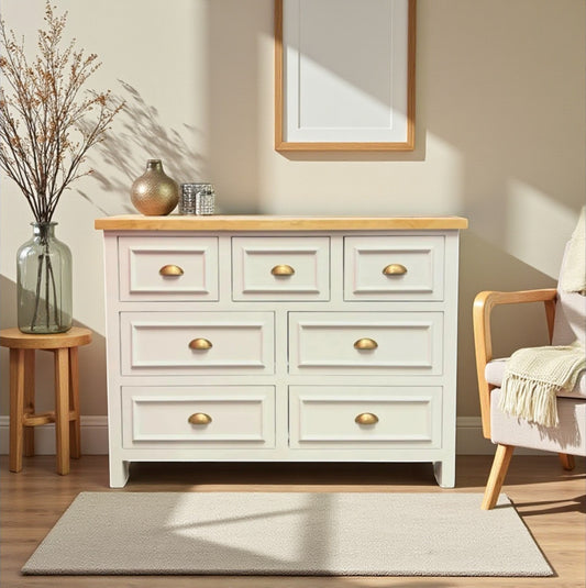 Cómoda de Madera 7 cajones 110x50x90 + mudador🤰 CYBER