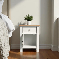 Velador de madera con puerta 45x35x60