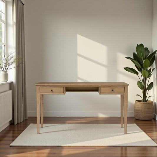 Escritorio de madera vintage 2 cajones 80x150x50