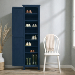 Zapatero Alto Vintage de Madera de Pino