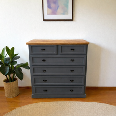 Cómoda de madera con 6 cajones