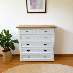 Cómoda de madera con 6 cajones