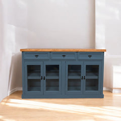 Buffet de madera y vidrio Idan 150x40x90