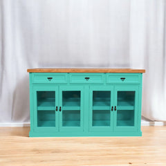 Buffet de madera y vidrio Idan 150x40x90