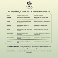 Velador de madera 3 cajones Rose