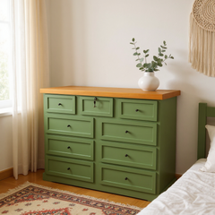 Cómoda de Madera 9 cajones 120x40x90