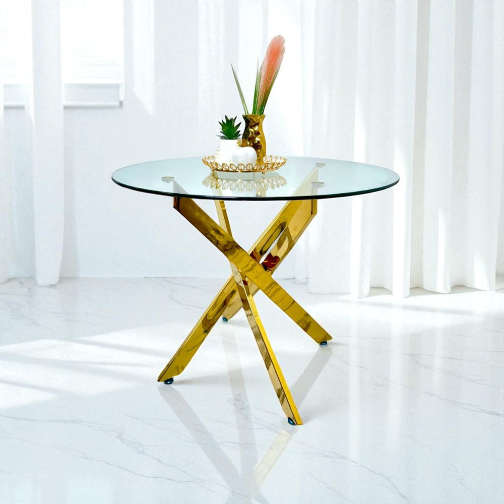 Mesa de comedor redonda modelo dubai frontal