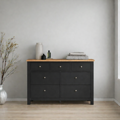 Cómoda de madera 7 cajones