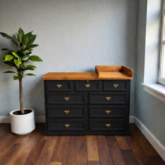 Cómoda de madera 9 cajones y mudador para bebes 👩🍼