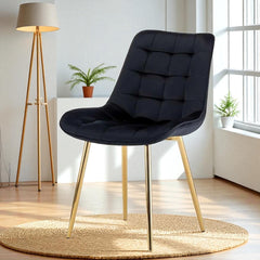 Silla capitone negra frontal