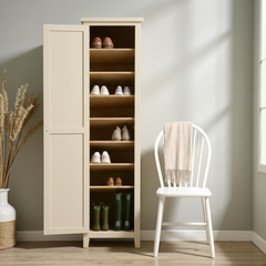 Zapatero Alto Vintage de Madera de Pino