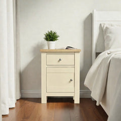 Velador de madera 1 cajon con puerta