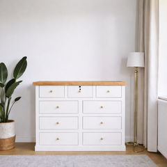 Cómoda de Madera 9 cajones sin moldura