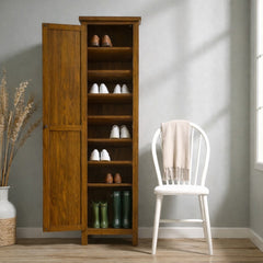 Zapatero Alto Vintage de Madera de Pino