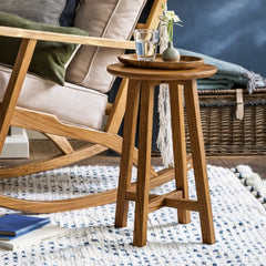 Mesa Lateral de madera Redonda