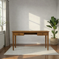 Escritorio de madera vintage 2 cajones