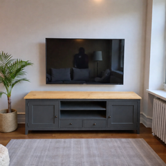 Rack de tv de madera 2 cajones + 2 puertas