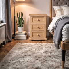 Velador de Madera 3 cajones rústico