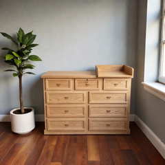 Cómoda de madera 9 cajones y mudador para bebes 👩🍼