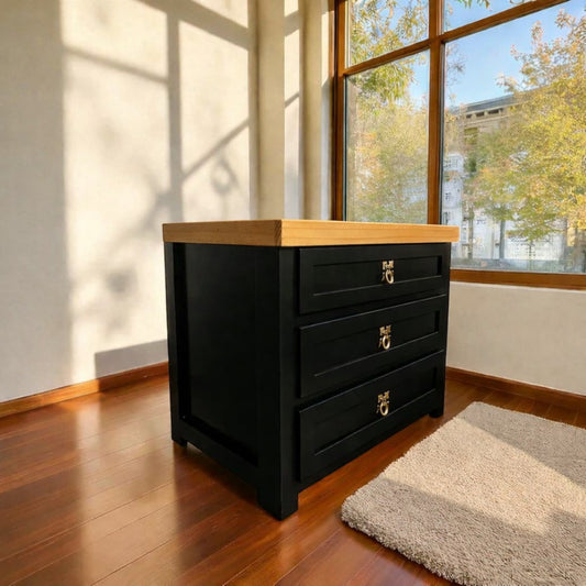 Velador de madera 3 cajones Malmo Signature