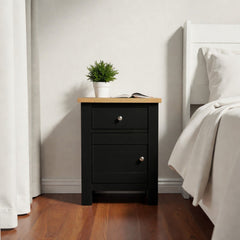 Velador de madera 1 cajon con puerta