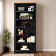 Biblioteca de madera con repisas