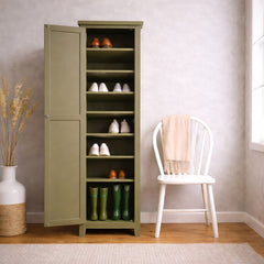 Zapatero Alto Vintage de Madera de Pino