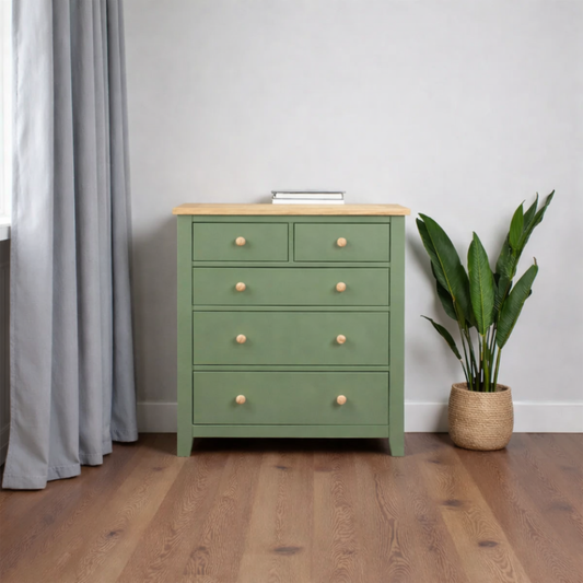 Cómoda de Madera de 5 Cajones