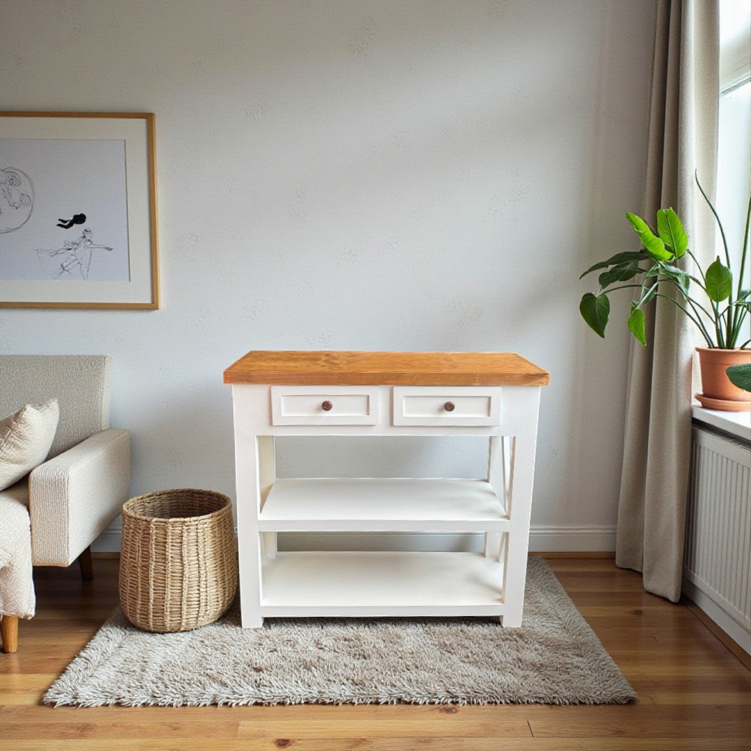 Arrimo Minimalista de madera 100x35x90