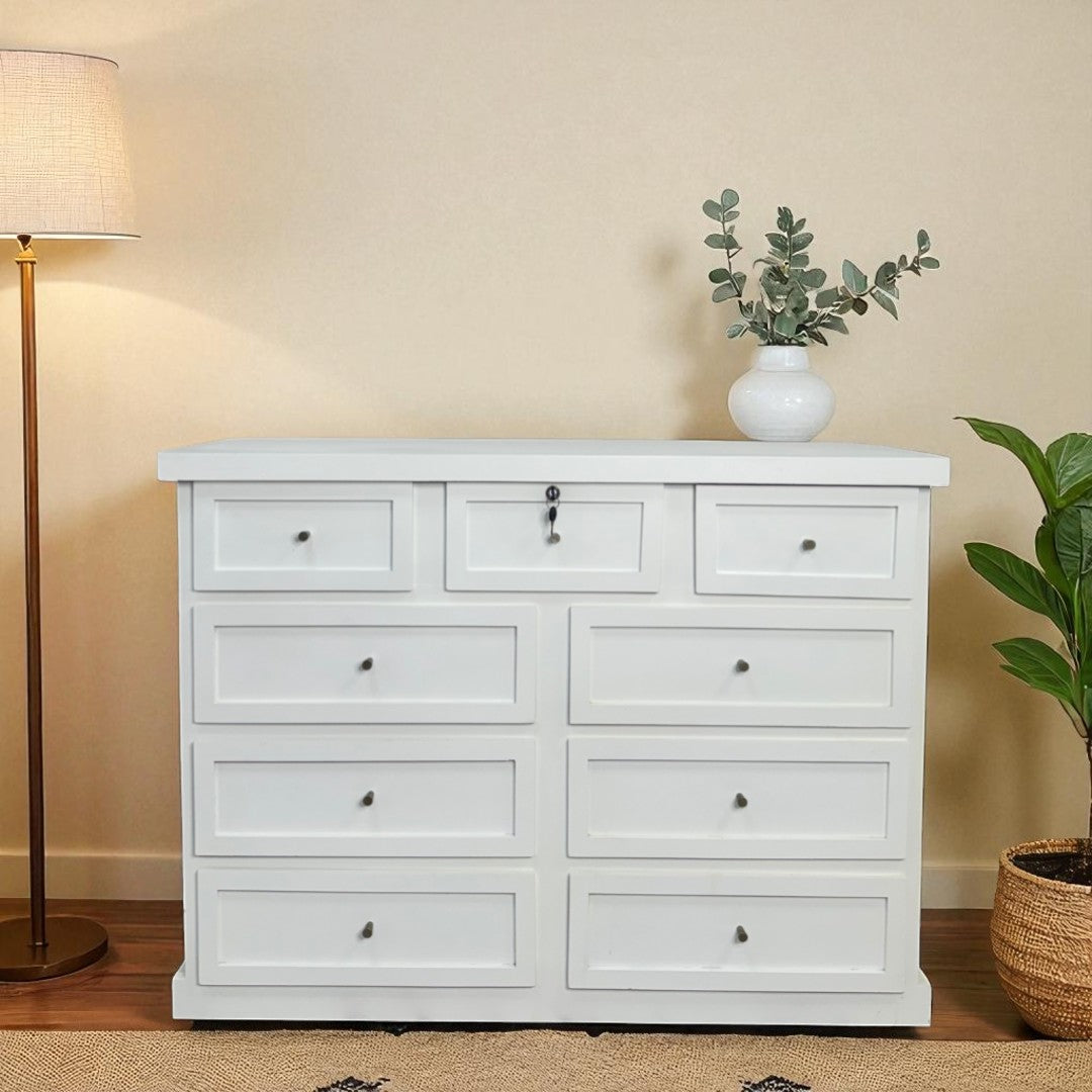 Cómoda de Madera 9 cajones 120x40x90