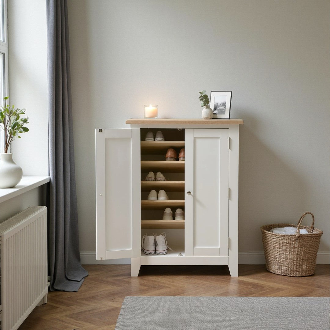 Zapatero Vintage de Madera de Pino 80x40x110