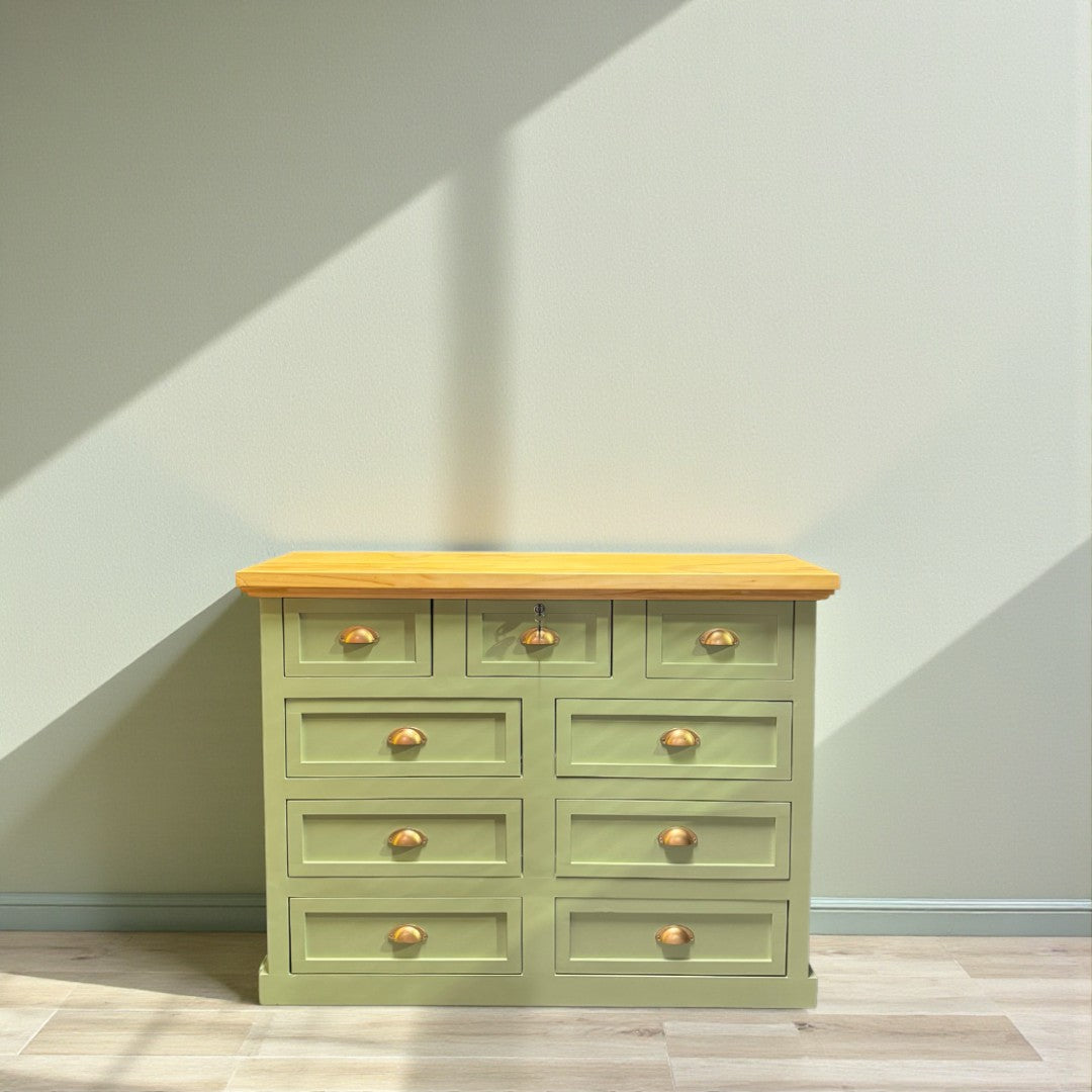 Cómoda de Madera 9 cajones 125x40x90