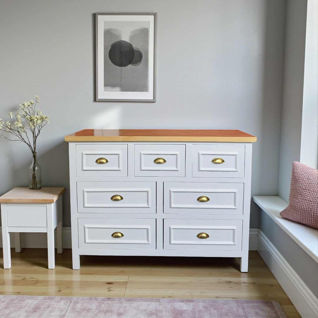 Cómoda de Madera 7 cajones 120x40x90