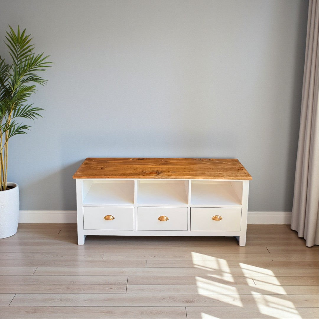 Rack de TV de Madera 3 cajones 130x40x55