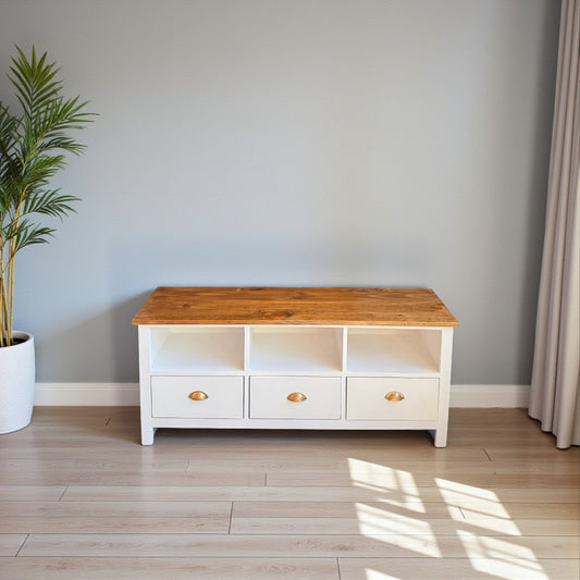 Rack de TV de Madera 3 cajones 55ALTOx40FONDOx130ANCHO