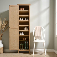 Zapatero Alto Vintage de Madera de Pino 180x40x50