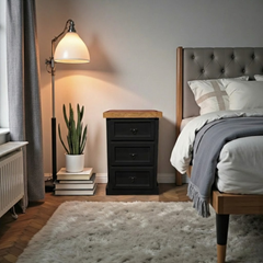 Velador de Madera 3 cajones rústico