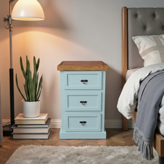 Velador de Madera 3 cajones rústico